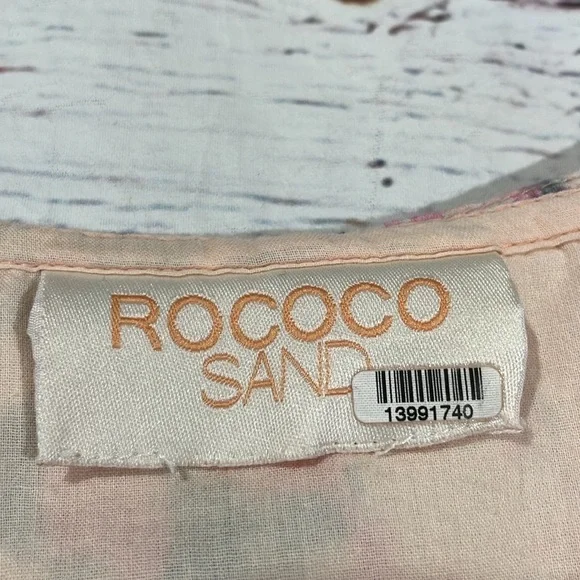 Rococo Sand Mimi Ruffle Trim Long Sleeve Mini Wrap Dress Pink Floral Barbiecore - Picture 3 of 11